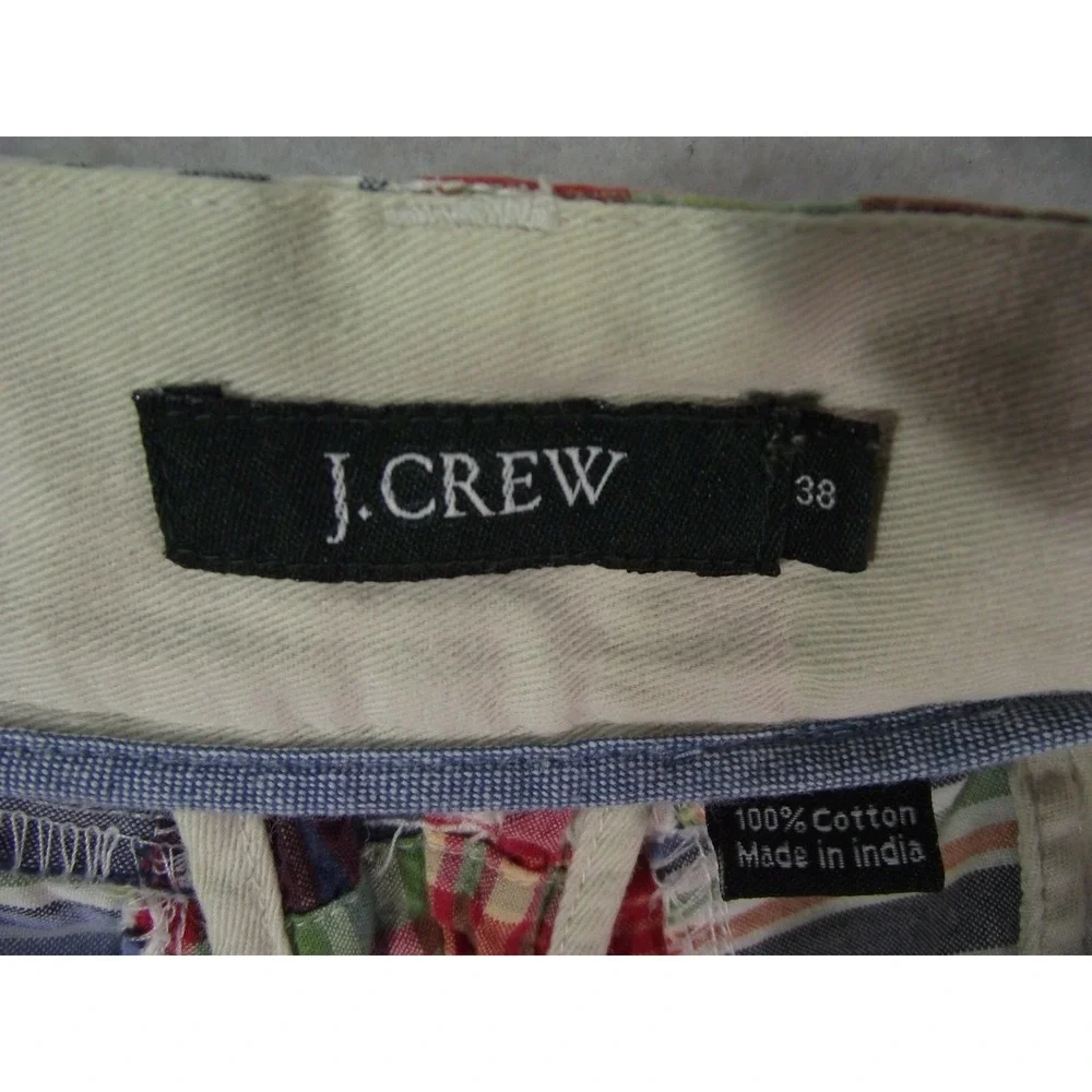 J Crew shorts Men's 38 x 9 Bermuda plaid lightweight cotton blue red